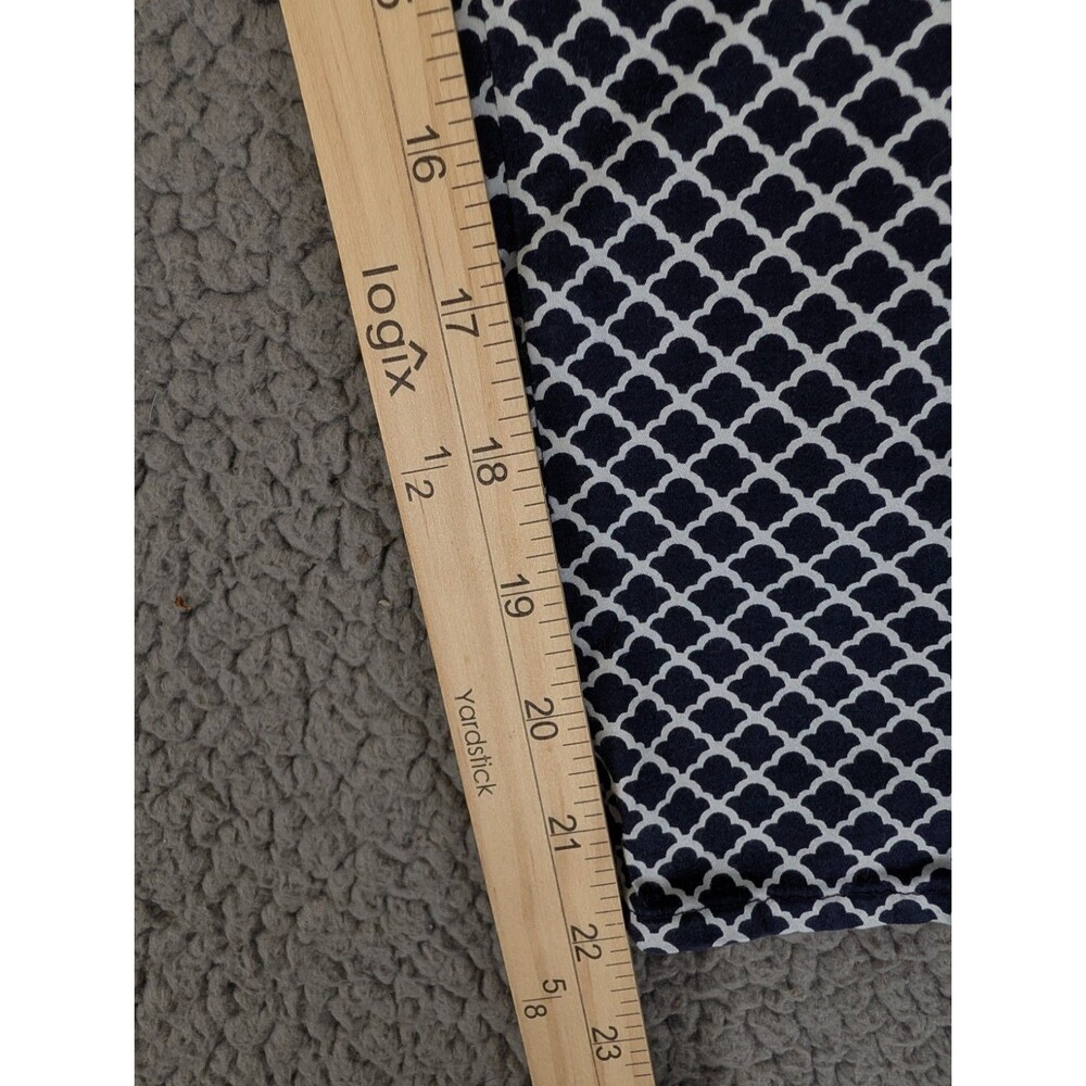 Talbots Capri Cropped Pants Womens 8P Straight Mid Rise Geometric Blue White - Picture 6 of 9